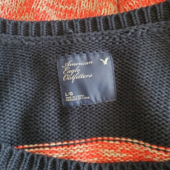 American Eagle Red & Blue Stripe Sweater size L - Picture 3 of 6